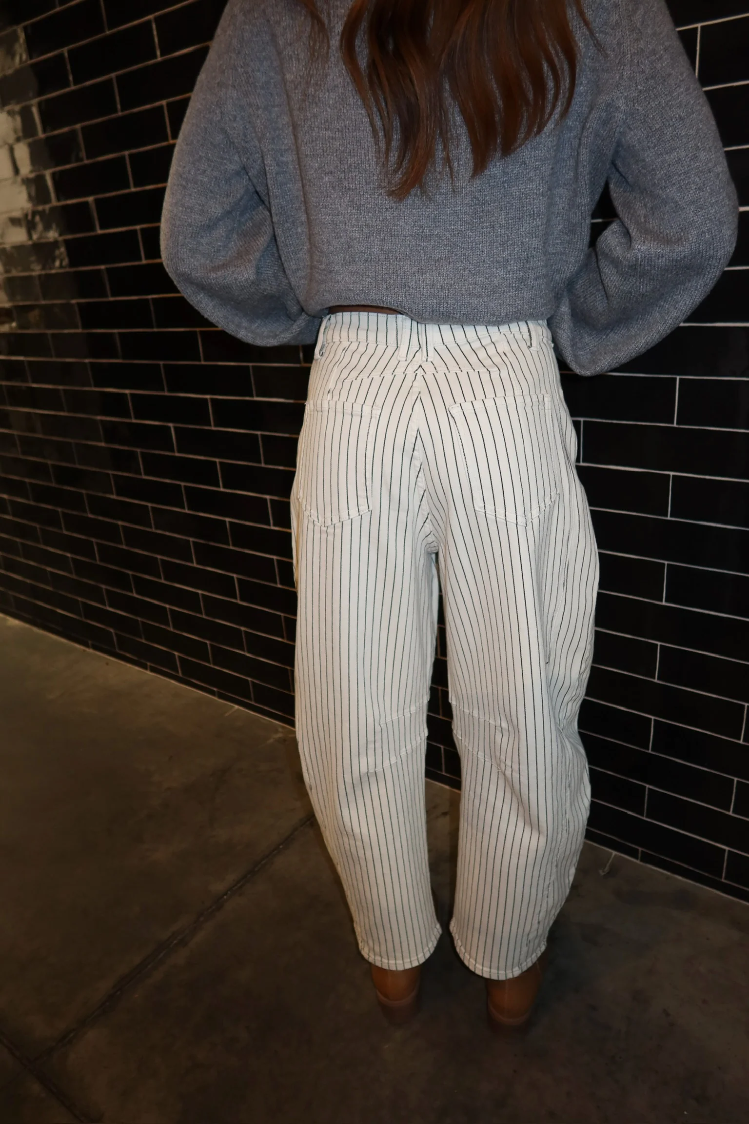 Wren Pinstripe Barrel Jeans - Image 3
